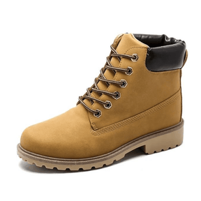 Bota Feminina de Couro Casual Fashion
