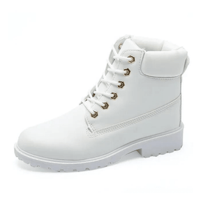 Bota Feminina de Couro Casual Fashion