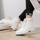 Bota Feminina de Couro Casual Fashion