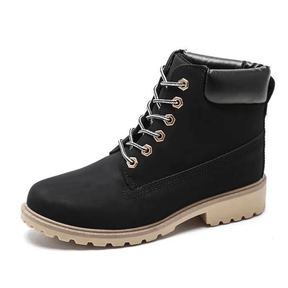 Bota Feminina de Couro Casual Fashion