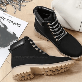 Bota Feminina de Couro Casual Fashion