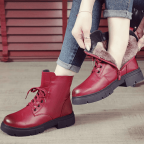 Bota Feminina de Couro Casual Lillian