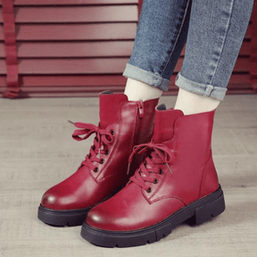 Bota Feminina de Couro Casual Lillian