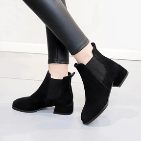 Bota Feminina de Couro Casual Slip