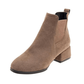 Bota Feminina de Couro Casual Slip