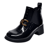 Bota Feminina de Couro Chelsea Preta