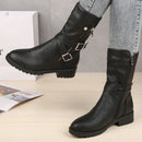 Bota Feminina de Couro Clássica Casual