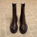 Bota Feminina de Couro com Salto Collen