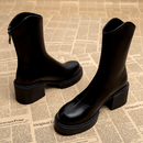 Bota Feminina de Couro com Salto Collen