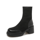 Bota Feminina de Couro com Salto Ladie