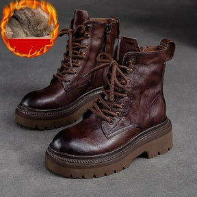 Bota Feminina de Couro Coturno Euphoric