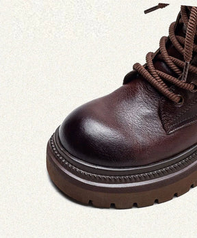 Bota Feminina de Couro Coturno Euphoric