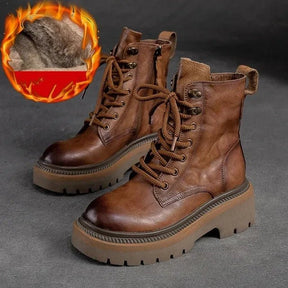 Bota Feminina de Couro Coturno Euphoric
