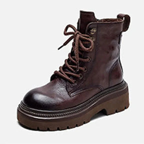Bota Feminina de Couro Coturno Euphoric