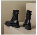 Bota Feminina de Couro Estilo Britanic