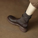 Bota Feminina de Couro Estilo Britanic