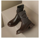 Bota Feminina de Couro Estilo Britanic