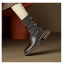 Bota Feminina de Couro Estilo Britanic
