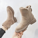 Bota Feminina de Couro Forrada Apricot
