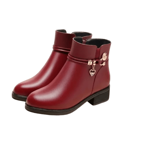 Bota Feminina de Couro Forrada Marie