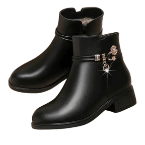 Bota Feminina de Couro Forrada Marie