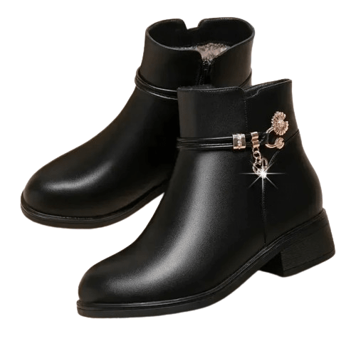 Bota Feminina de Couro Forrada Marie