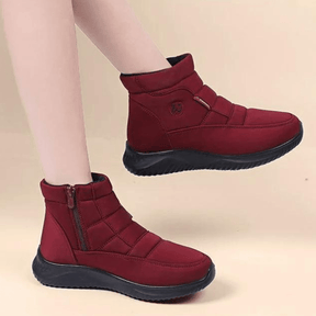 Bota Feminina de Couro Impermeável Slip