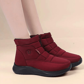 Bota Feminina de Couro Impermeável Slip
