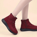 Bota Feminina de Couro Impermeável Slip