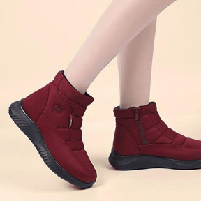 Bota Feminina de Couro Impermeável Slip
