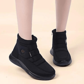 Bota Feminina de Couro Impermeável Slip