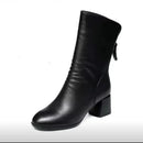 Bota Feminina de Couro Inverno Chelsea