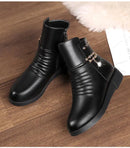 Bota Feminina de Couro Inverno Confort