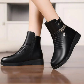 Bota Feminina de Couro Inverno Confort