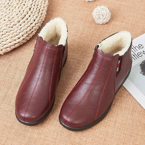 Bota Feminina de Couro Inverno Forrada