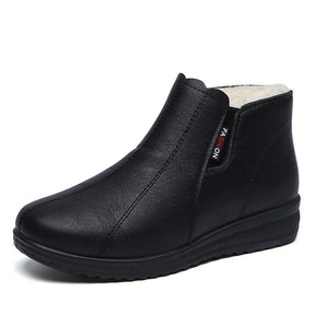 Bota Feminina de Couro Inverno Forrada