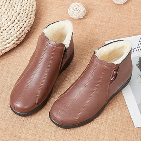 Bota Feminina de Couro Inverno Forrada
