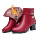 Bota Feminina de Couro Inverno Plus