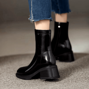 Bota Feminina de Couro Legítimo Bernice