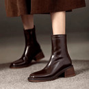 Bota Feminina de Couro Legítimo Bernice