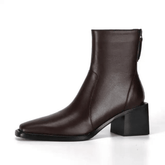 Bota de Couro Feminina Kabani Salto Alto Chelsea