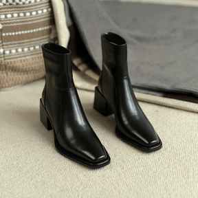 Bota de Couro Feminina Kabani Salto Alto Chelsea