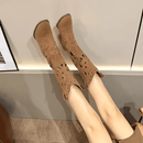 Bota Feminina Texana de Couro Vintage