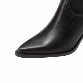 Bota Feminina Texana Preta Cano Longo
