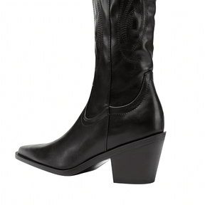 Bota Feminina Texana Preta Cano Longo