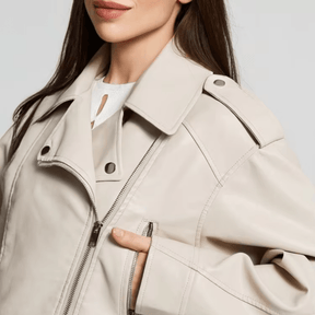 Jaqueta de Couro Feminina Street Wear