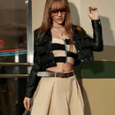 Jaqueta Feminina Cropped de Couro Pandora