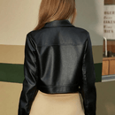 Jaqueta Feminina Cropped de Couro Pandora