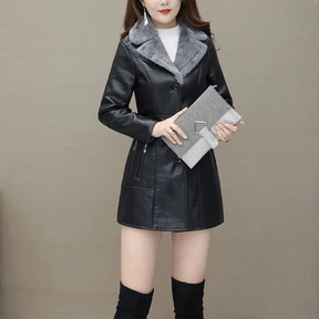 Jaqueta Feminina de Couro Aveludada Lady