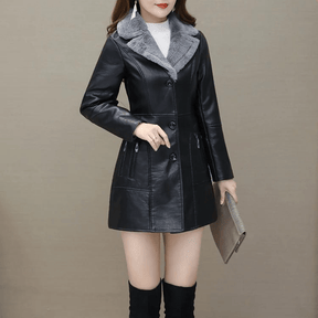 Jaqueta Feminina de Couro Aveludada Lady